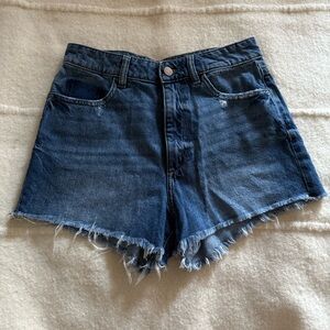 DL1961 | Blue Frayed Jean Shorts